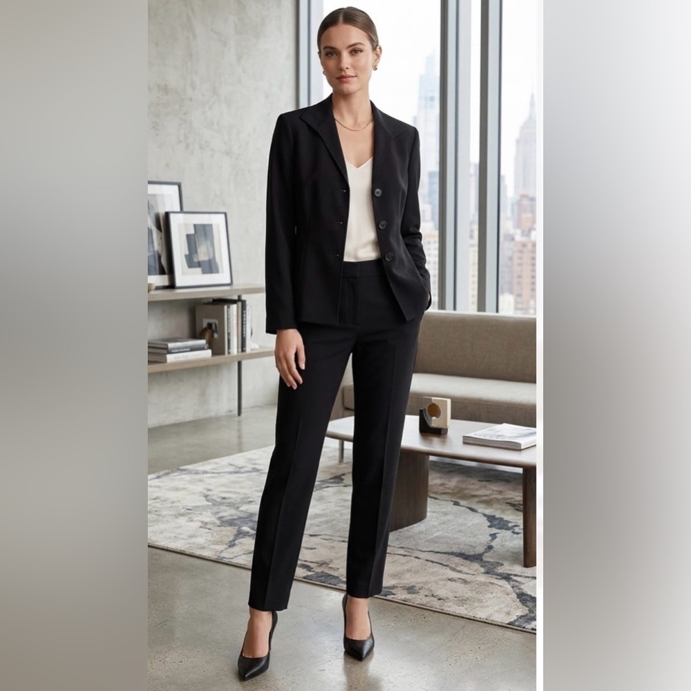 Lafayette 148 Virgin Wool Blend Blazer Jacket Size 12 Career